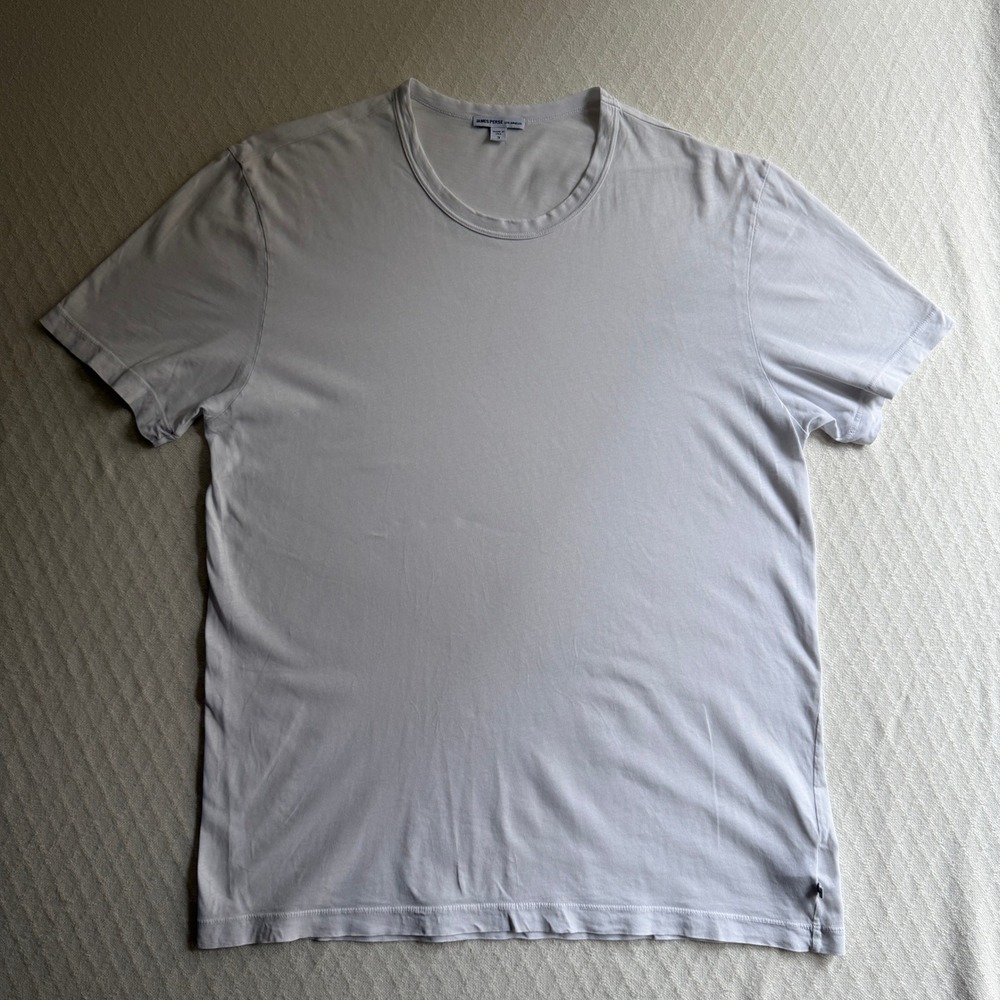 James Perse Crew Neck Tee Short Sleeve White Combed Cotton MLJ3311 USA